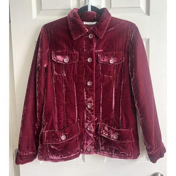 Roth Le Cover Jackets & Blazers - ROTH LE COVER California Vintage 1980's Red Velvet Puff Button Jacket